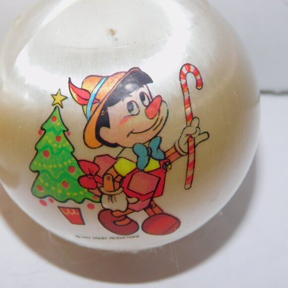 Set 3 Vintage Walt Disney Pinocchio Christmas Ornament Balls 2.5" - Picture 3 of 4